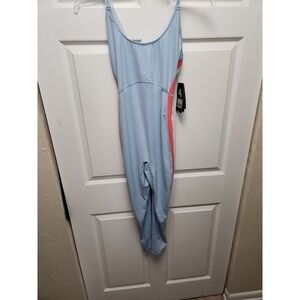 Four Laps Elevate Sky Blue With Stripe Women's Jumpsuit Size M NWT $128  Strappy